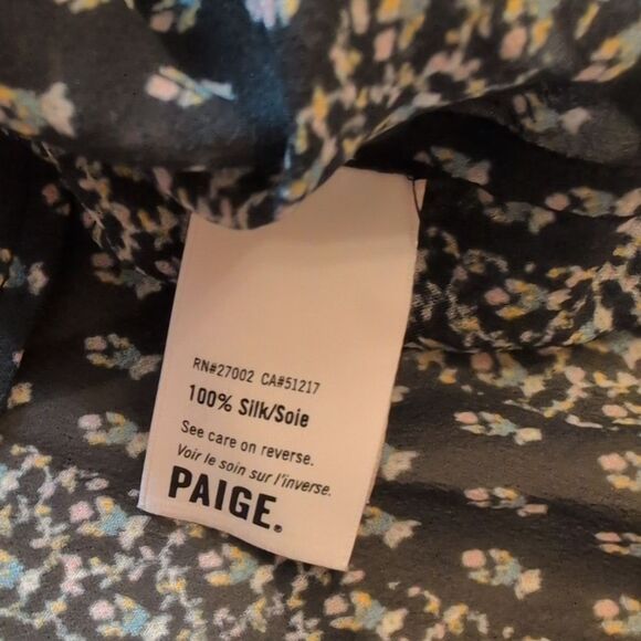 Paige Haiku Silk Blouse Black Button down REVOLVE Size S - Picture 5 of 11